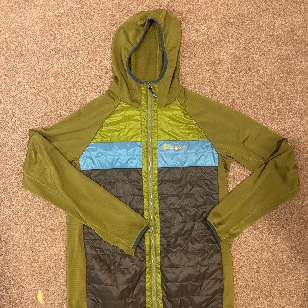 cotopaxi Capa Hybrid Insulated Hooded Jacket - Men's - green with blue stripe